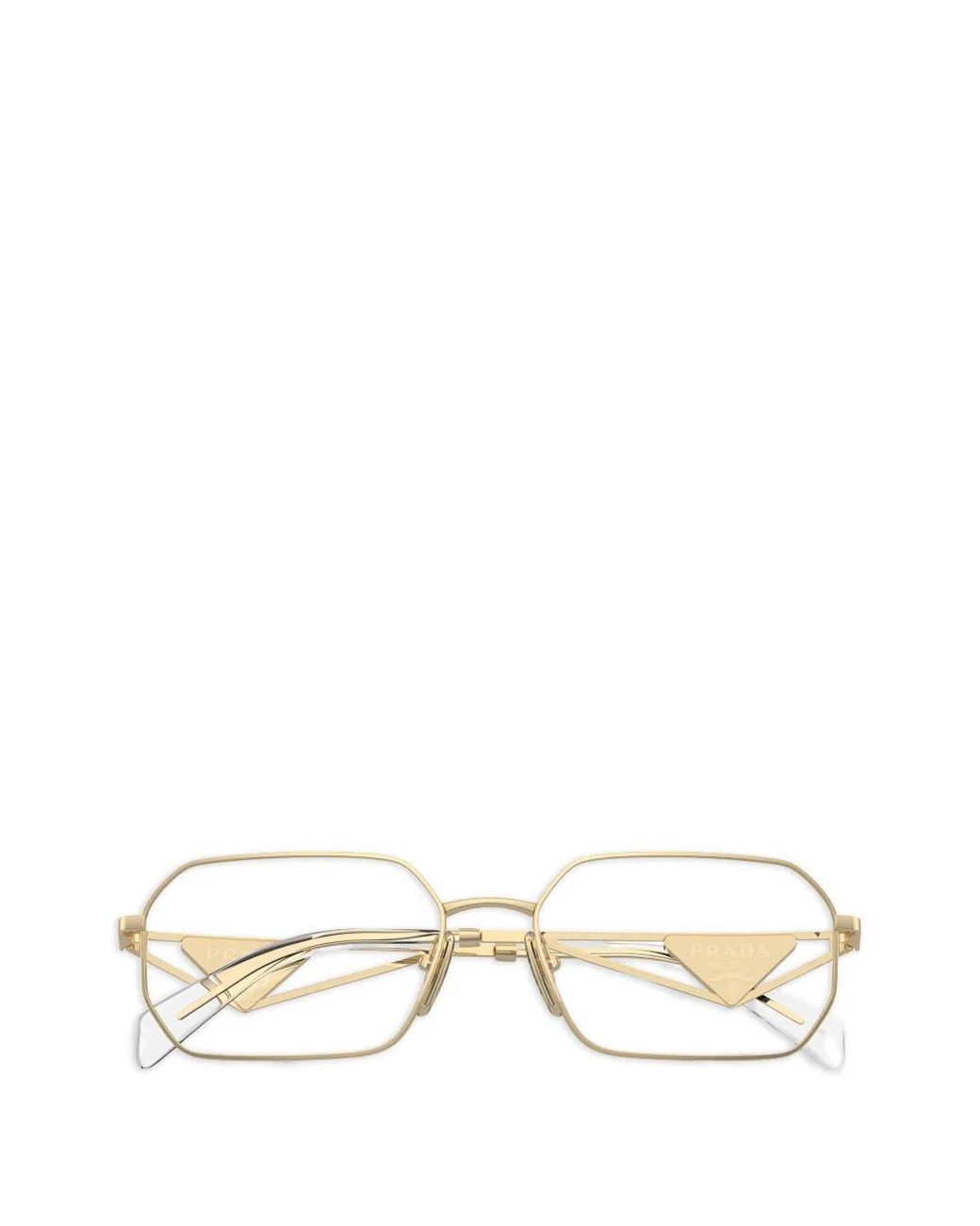 Prada White Brille Mit Geometrischem Logo