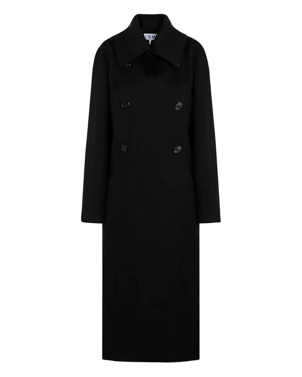 Loewe Black Double-Breasted Wool Coat