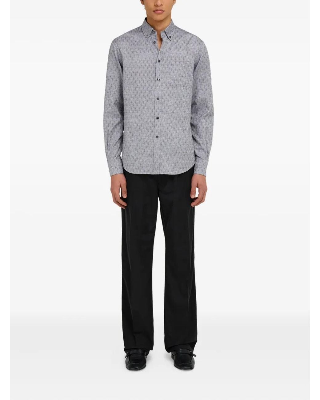 Ferragamo Gray Monogram Shirt for men