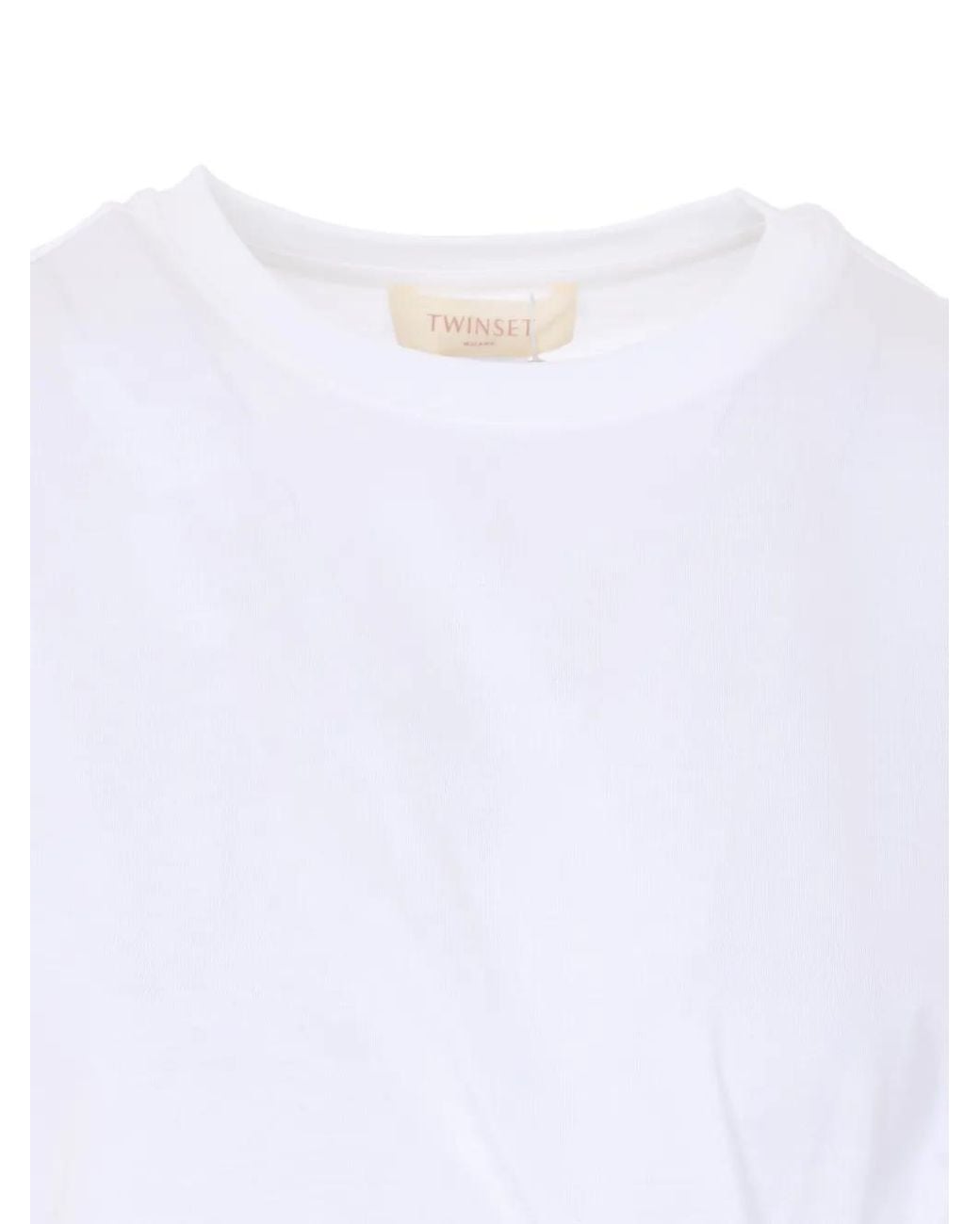 Twinset White Plaque Ruffle T-Shirt