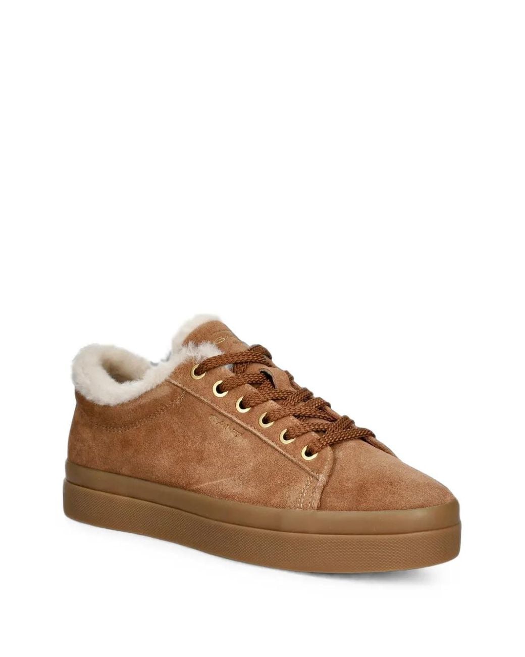 Gant Brown Shearling-Lined Suede Sneakers
