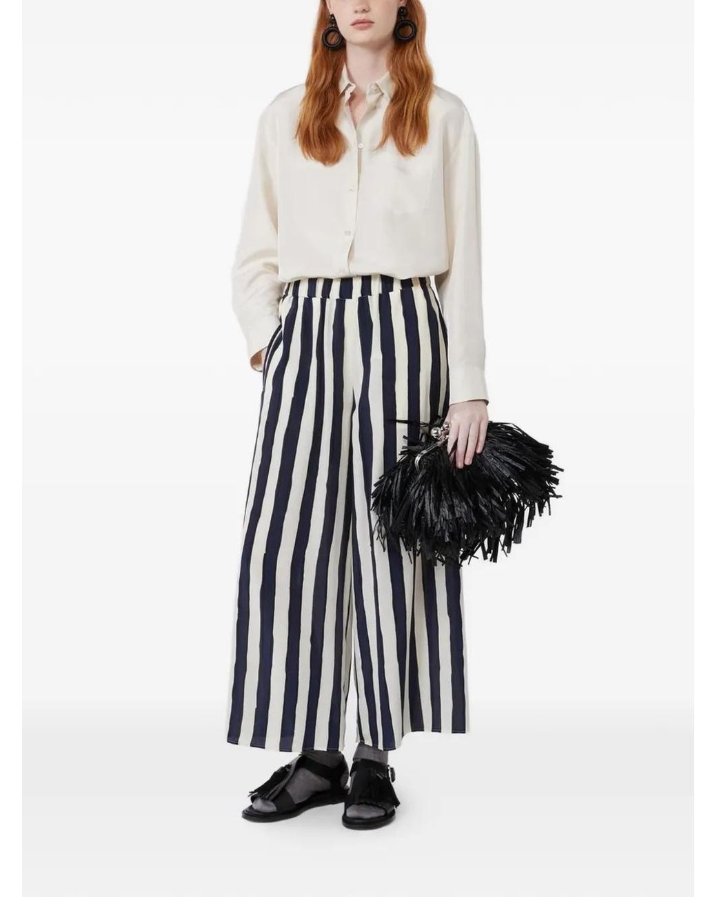 Weekend by Maxmara White Nirvana Striped-Pattern Trousers