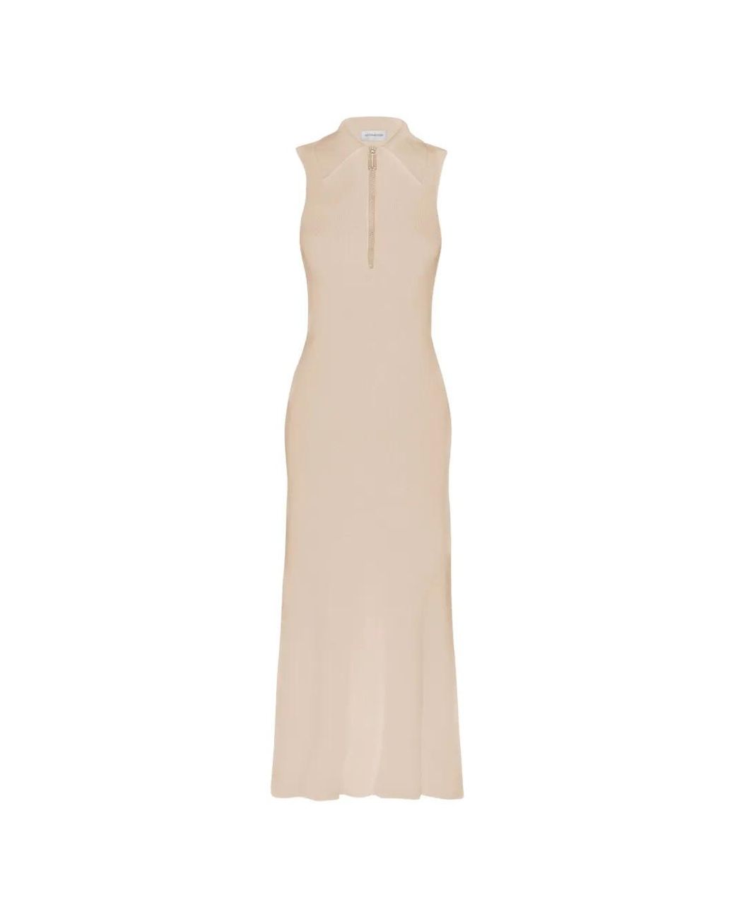 Victoria Beckham White Mira Zip-Up Midi Dress