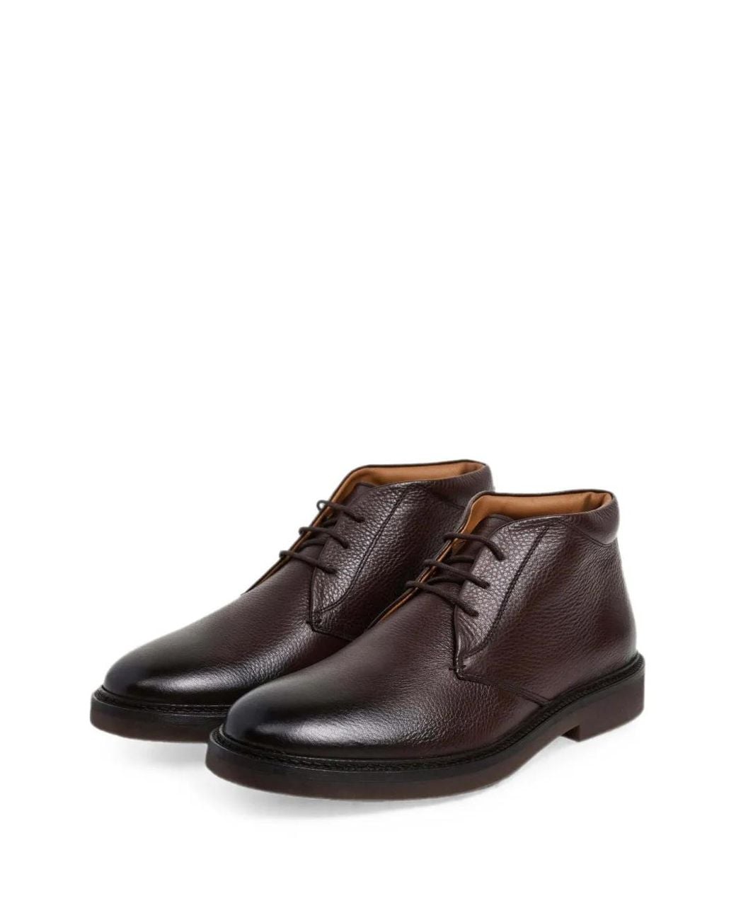 Hackett Brown Grained Boots for men