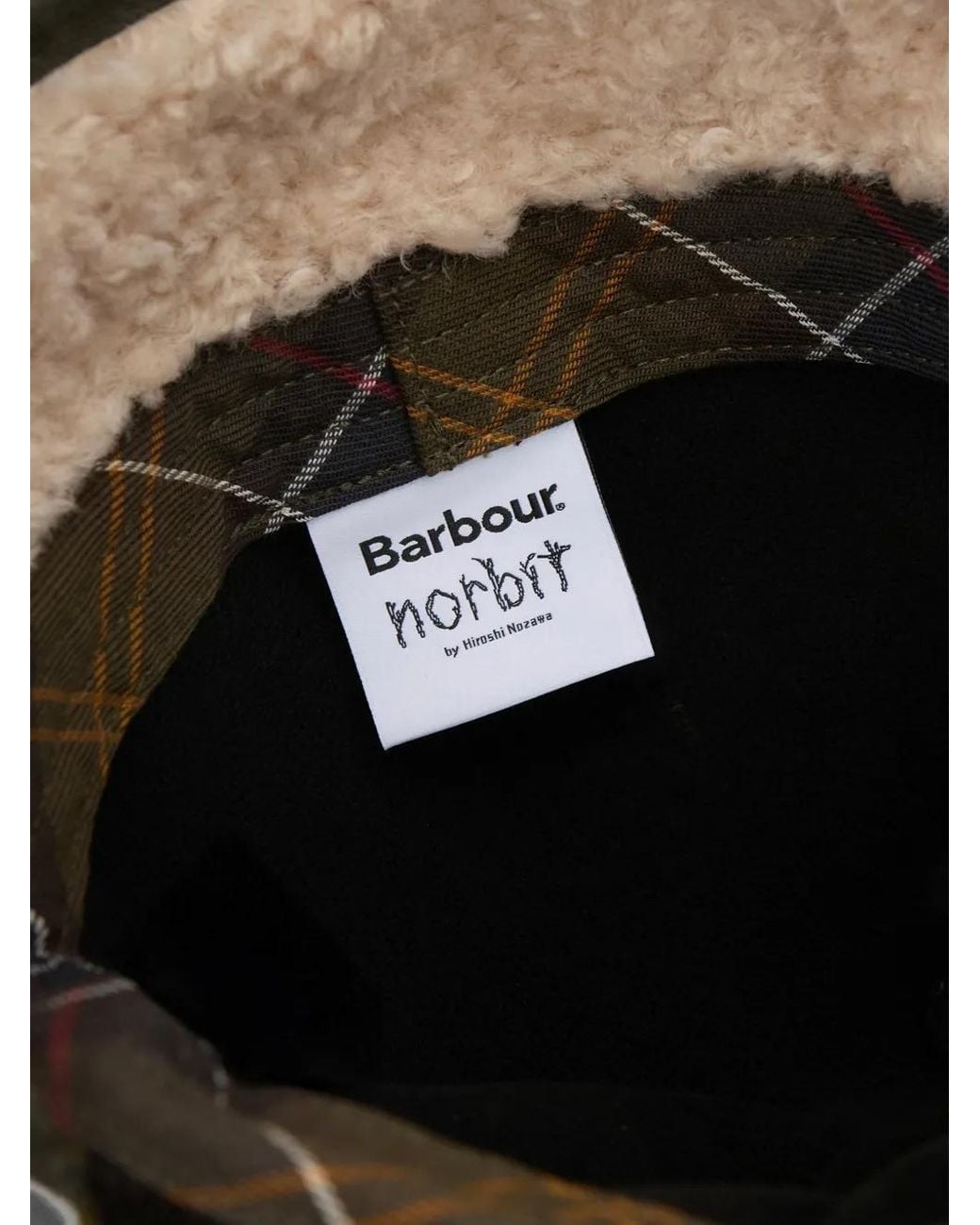 Barbour Green Check-Pattern Ear-Flap Cap