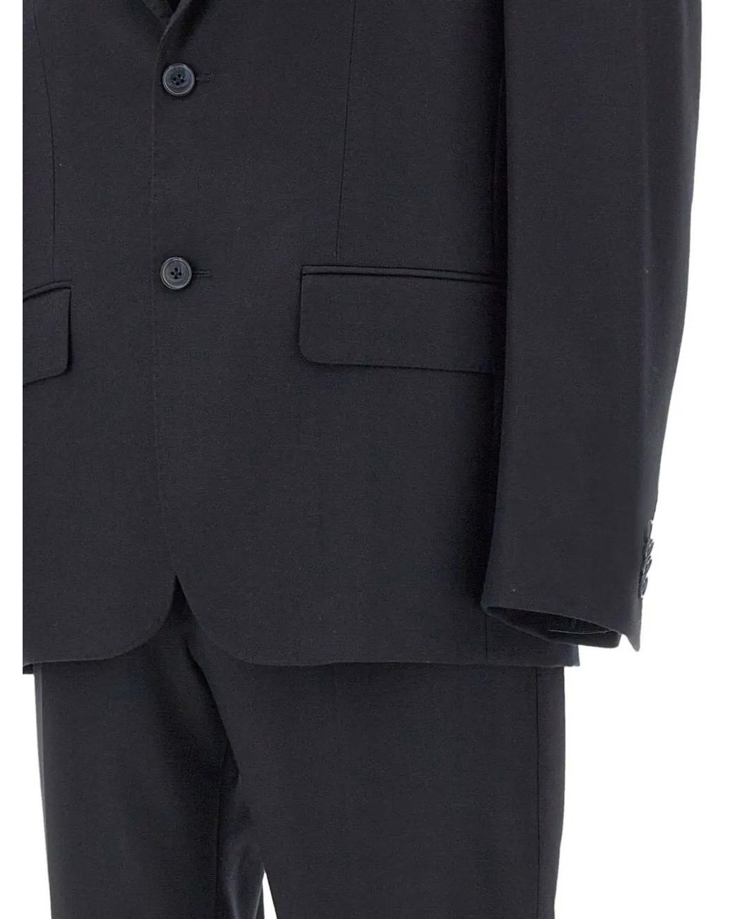 Corneliani Black Peak Lapel Two-Piece Suit for men