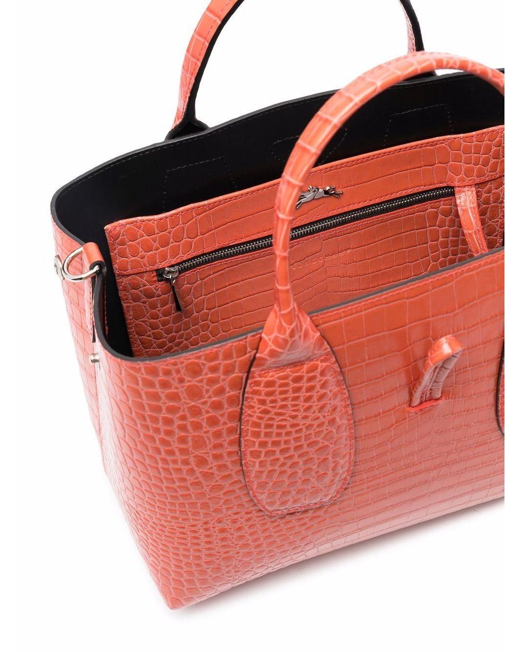 Longchamp Roseau Shopper mit Kroko-Optik in Orange | Lyst AT