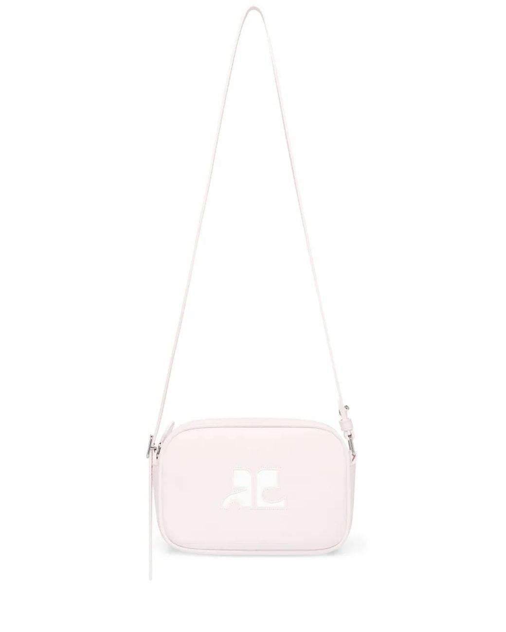 Courreges White Reedition Leather Camera Bag
