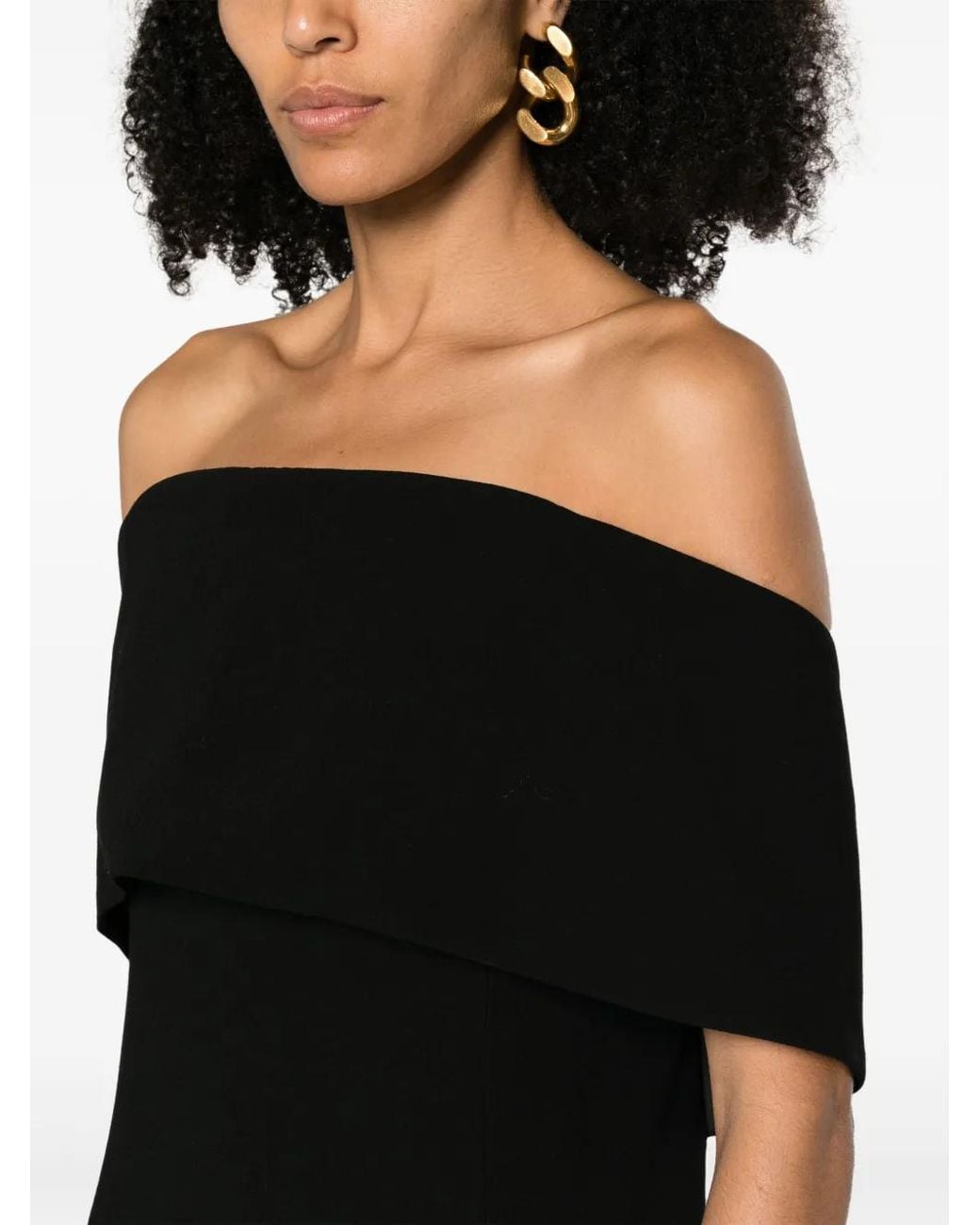Totême Black Off-Shoulder Evening Top