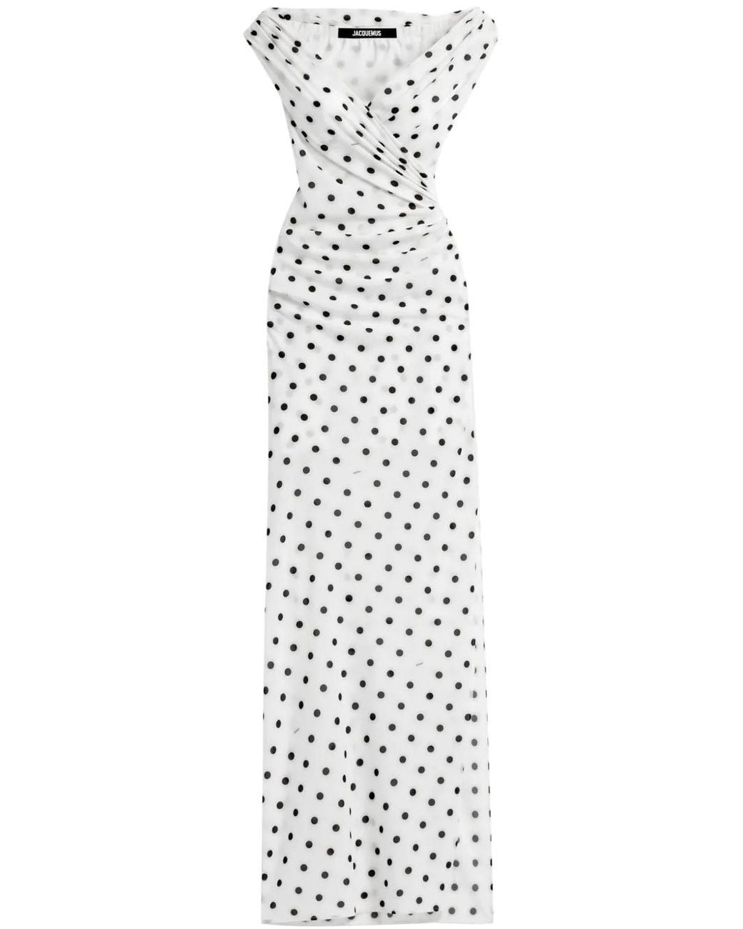 Jacquemus White Polka Dot Patterned Dress
