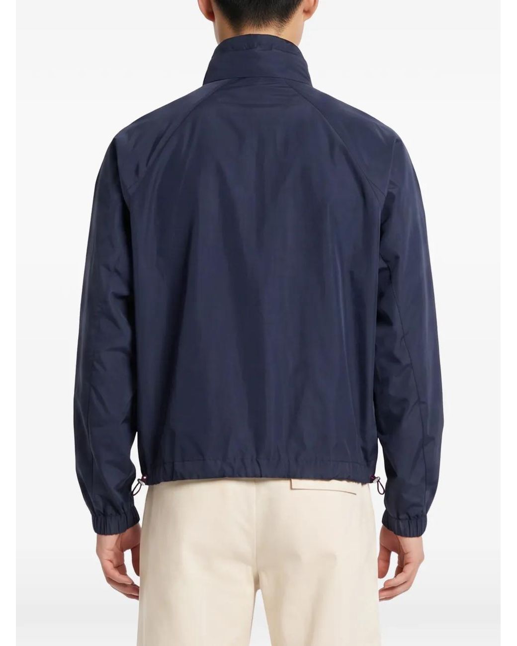 Brunello Cucinelli Blue Veste À Col Montant Et Manches Raglan for men