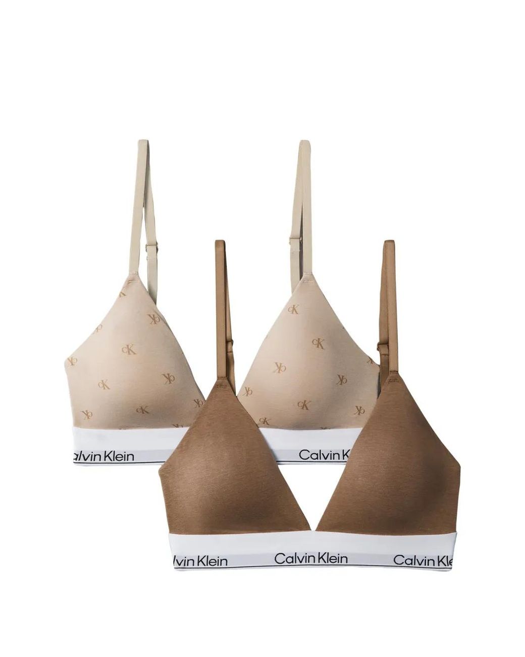 Sujetador Triangular Con Logo Estampado Calvin Klein de color White