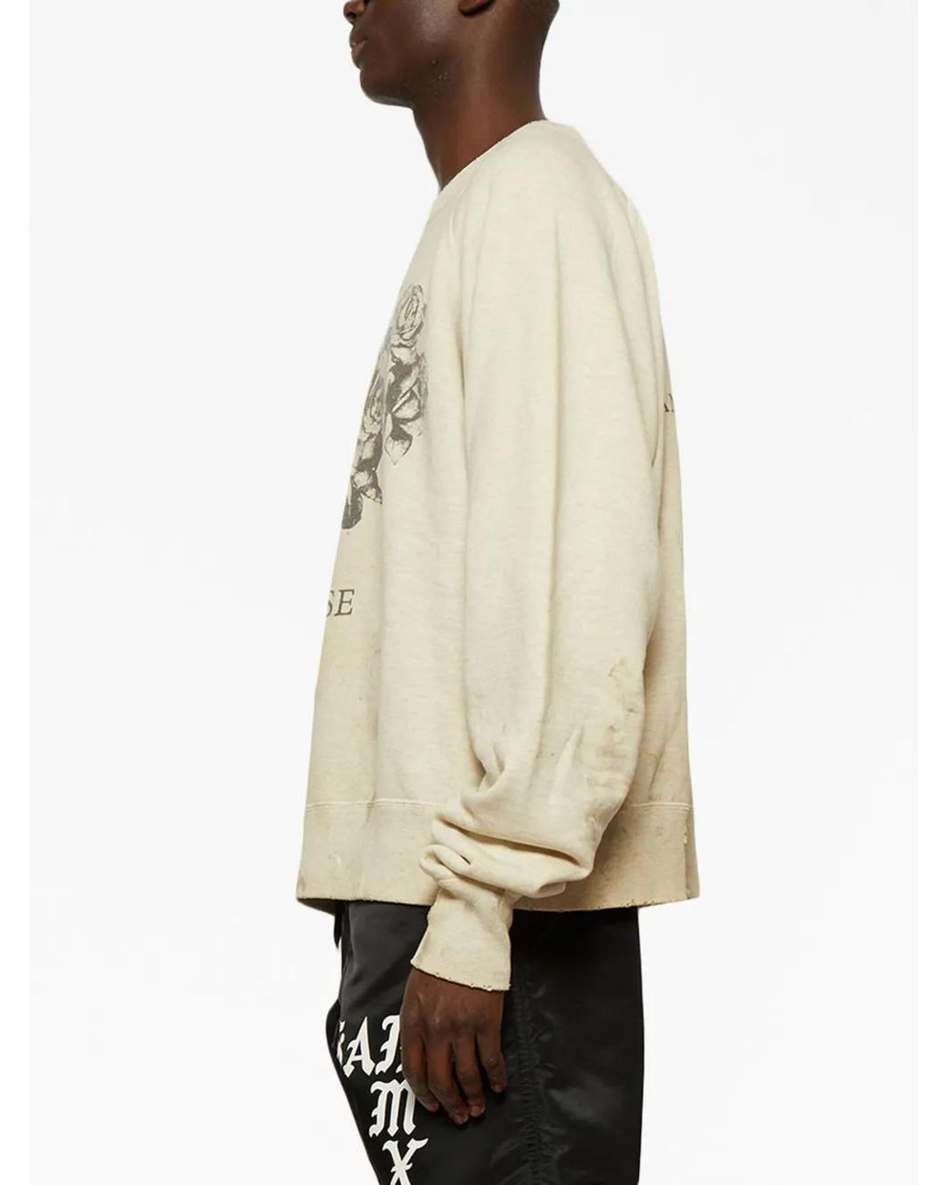 SAINT Mxxxxxx Natural Rose-Print Crew-Neck Sweatshirt for men
