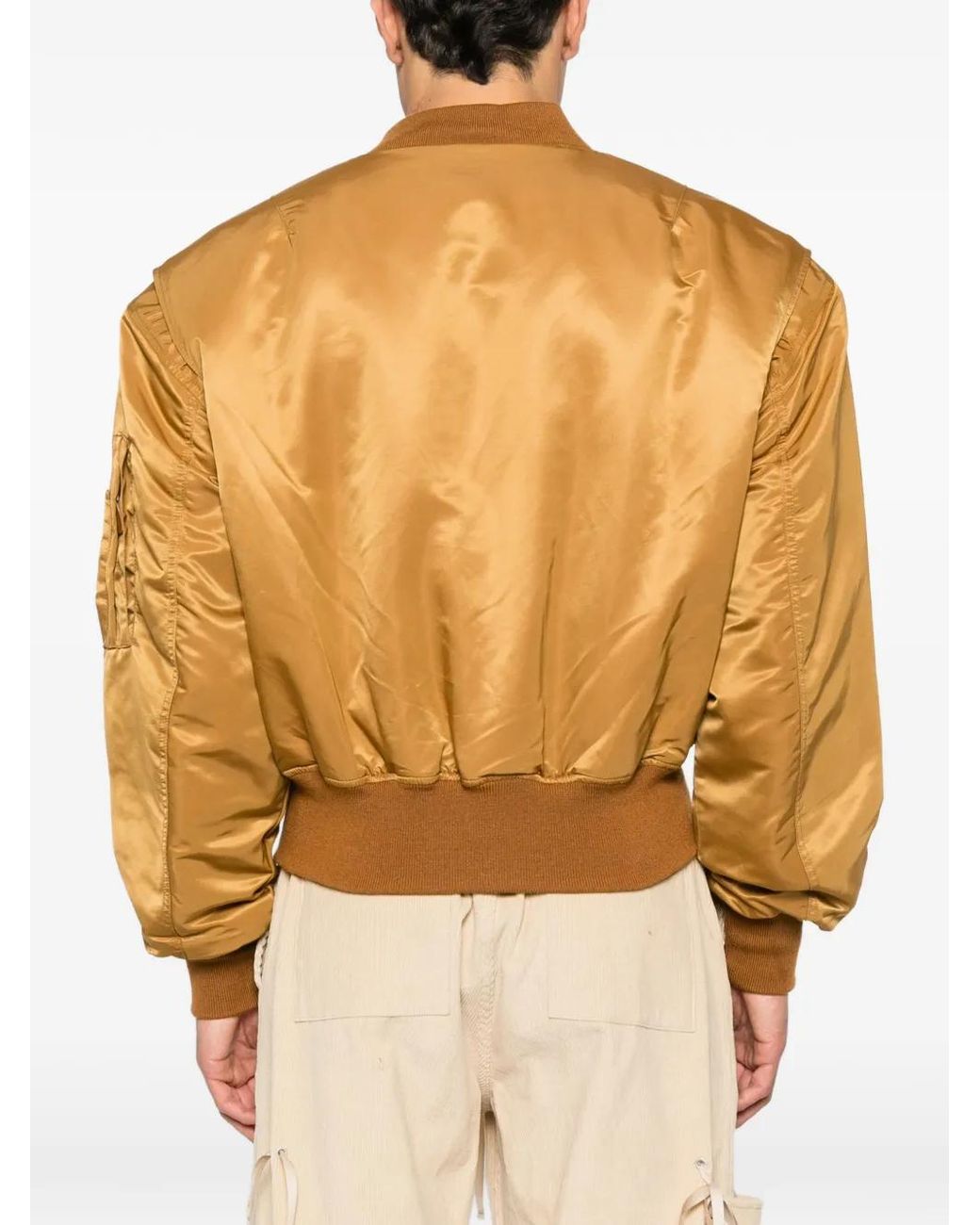 Entire studios Brown Cropped Broad Bomber Jacket