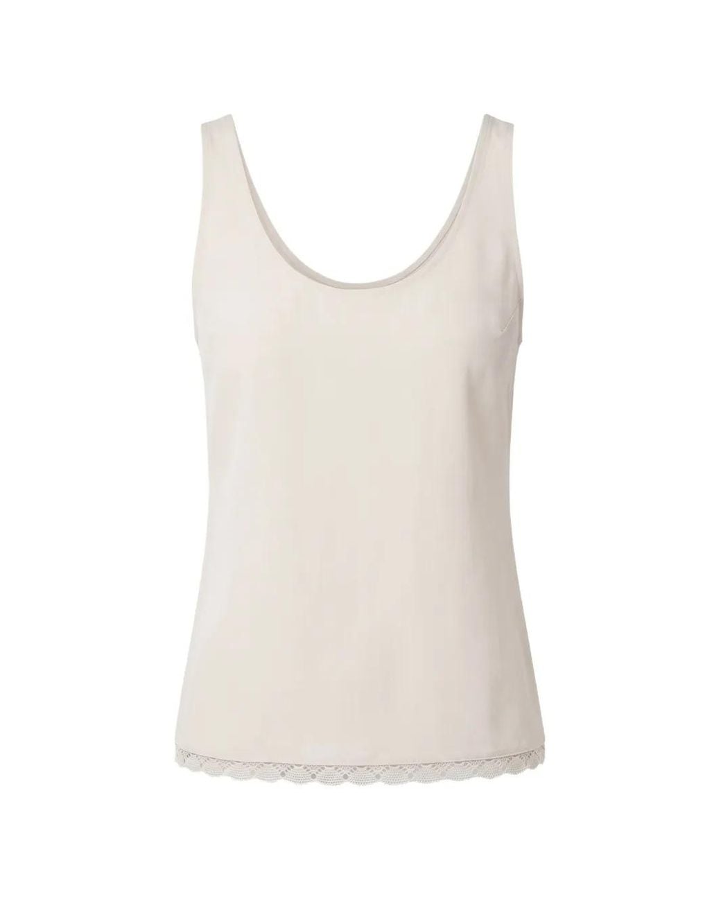 Maria McManus White Lace Edge Scoop Cami Sleeveless Blouse