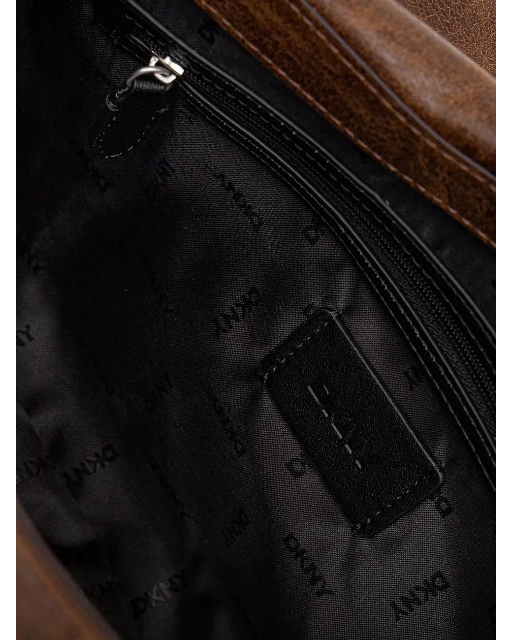 DKNY Brown Chain-Detail Zip-Fastening Tote Bag