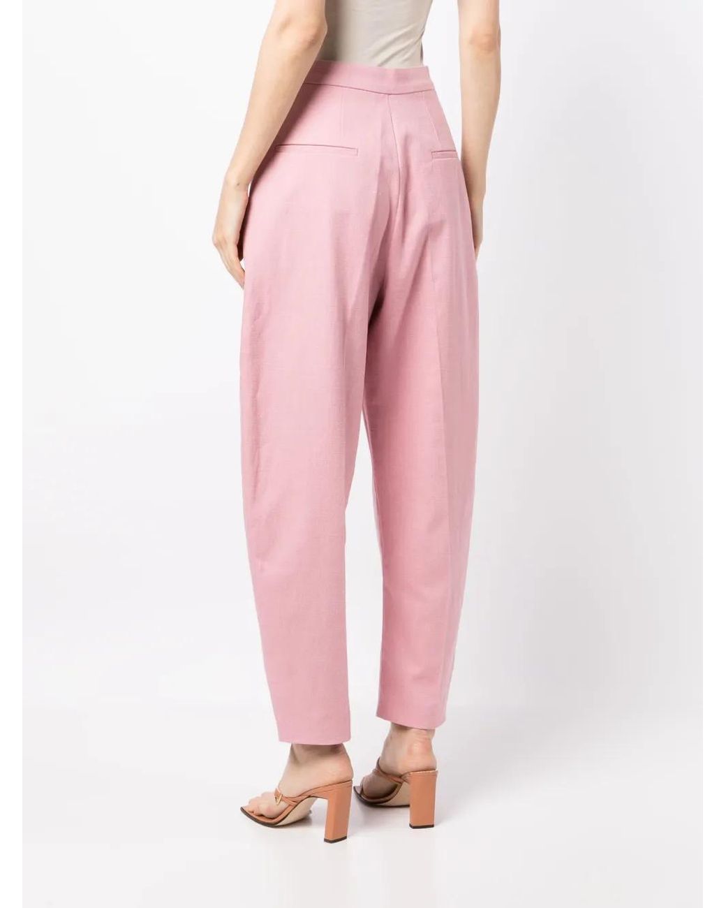 Anouki Pink High-Waist Tapered Trousers