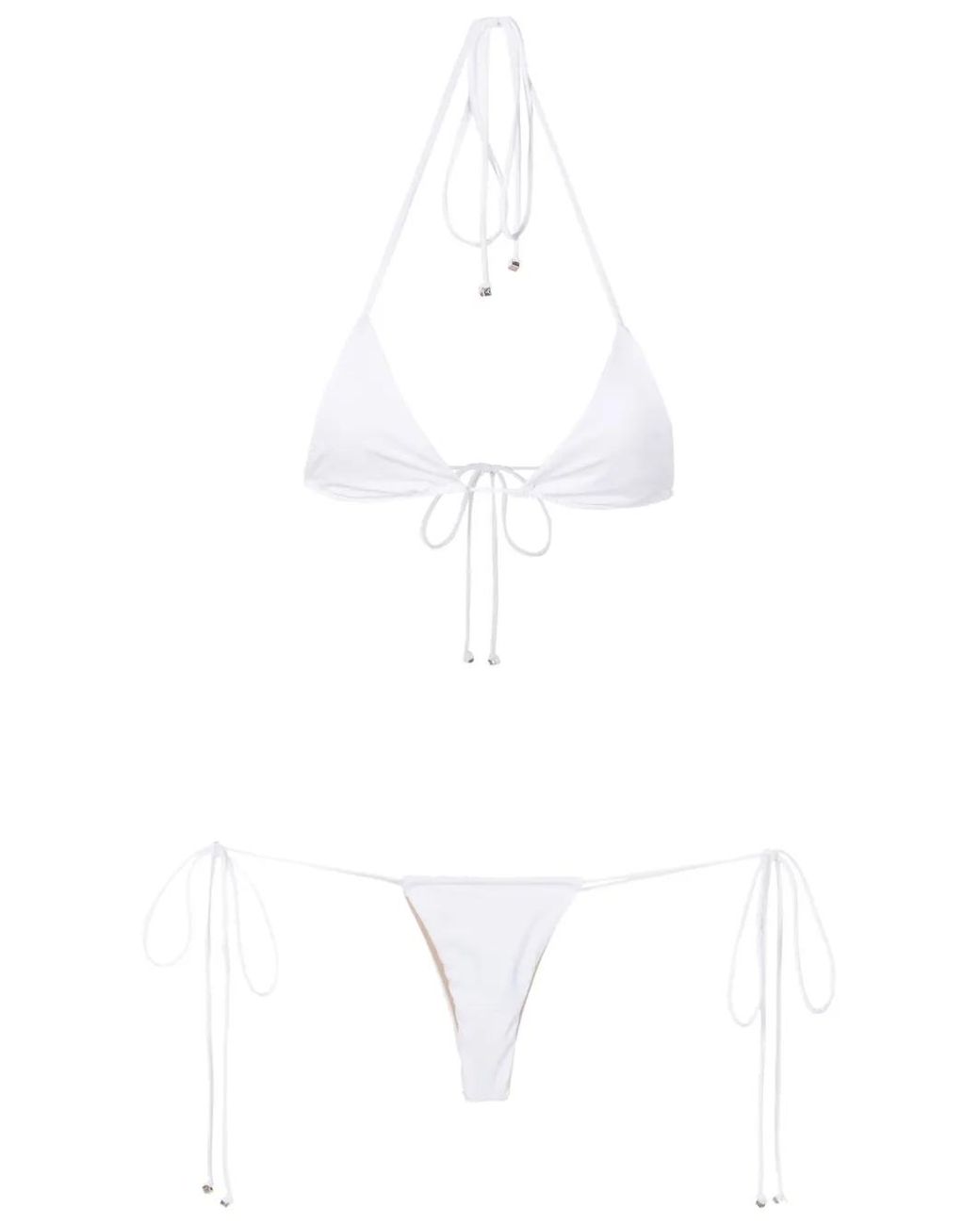 Amir Slama White Halterneck Triangle Bikini