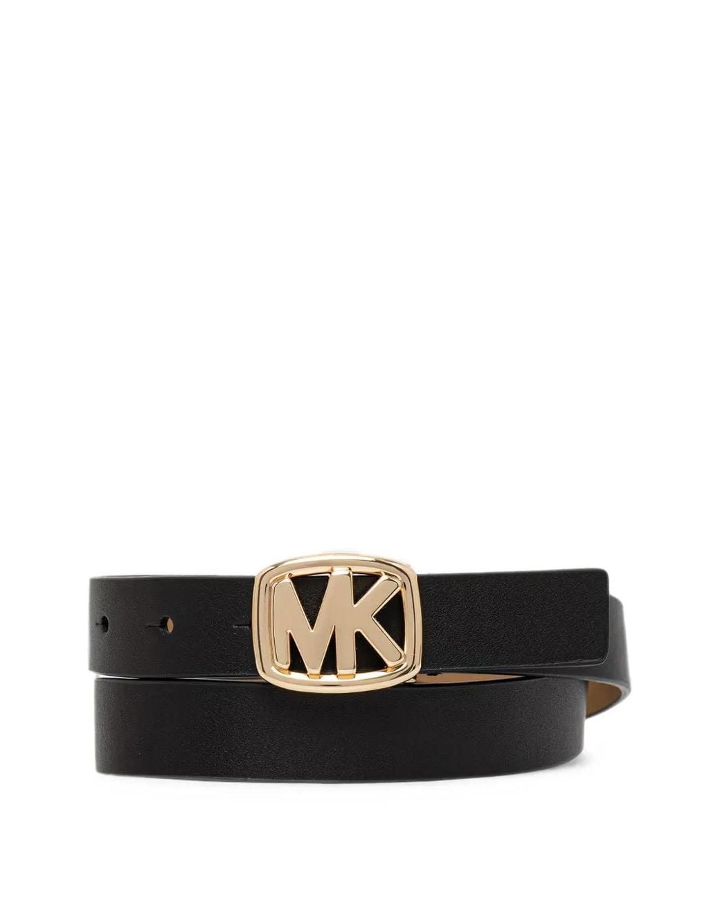 MICHAEL Michael Kors White Logo-Plaque Belt