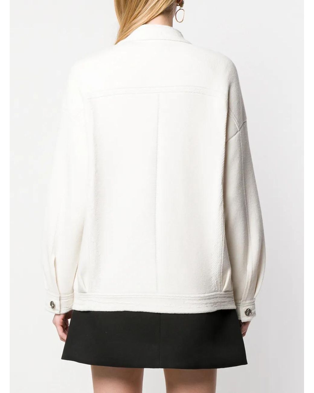 Barrie White Contrast-Stitching Denim-Effect Jacket