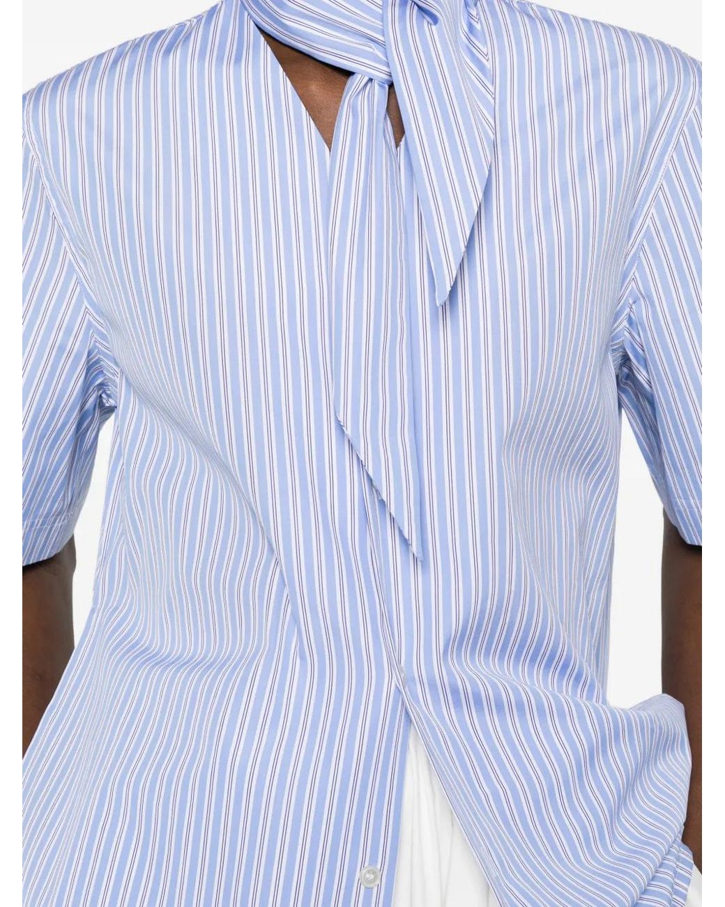 Plan C Gestreepte Blouse in het Blue