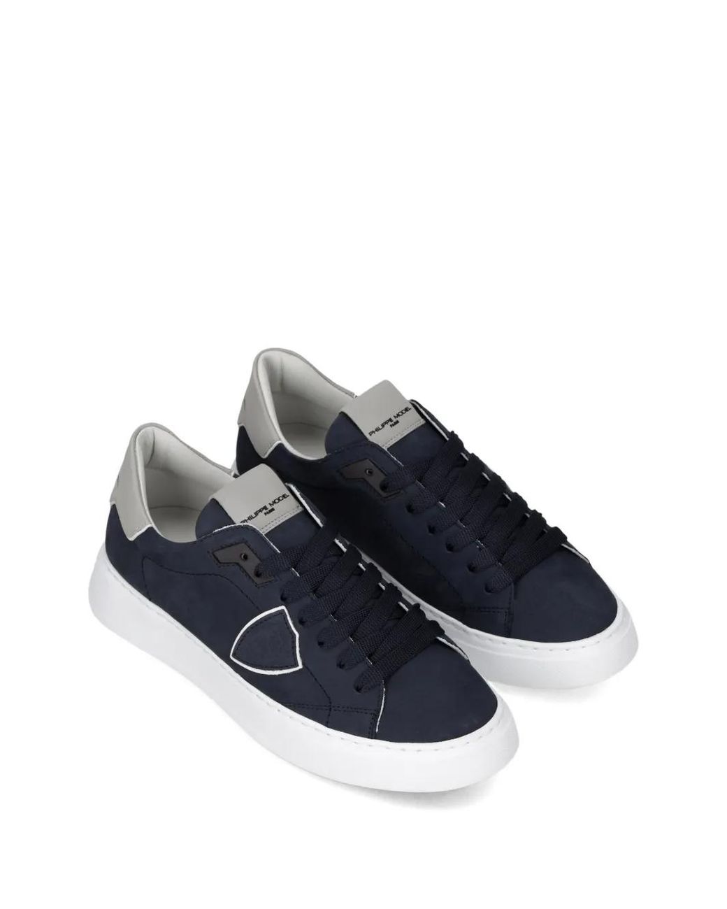 Philippe Model Blue Nubuck Low-Top Sneakers for men