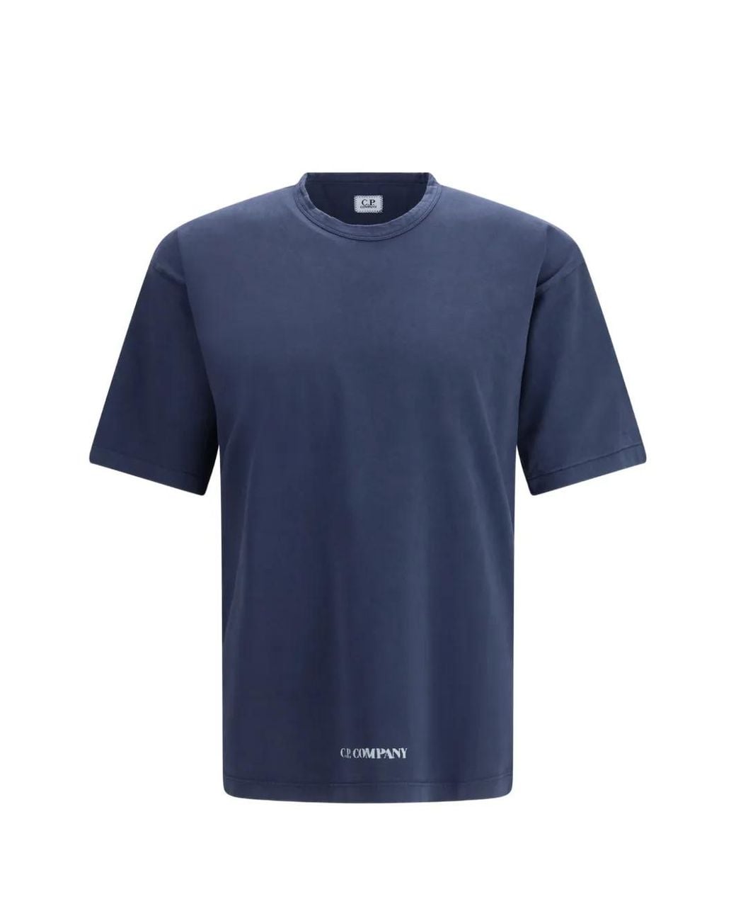 C P Company Blue 1020 Jersey Short-Sleeve Stencil T-Shirt for men