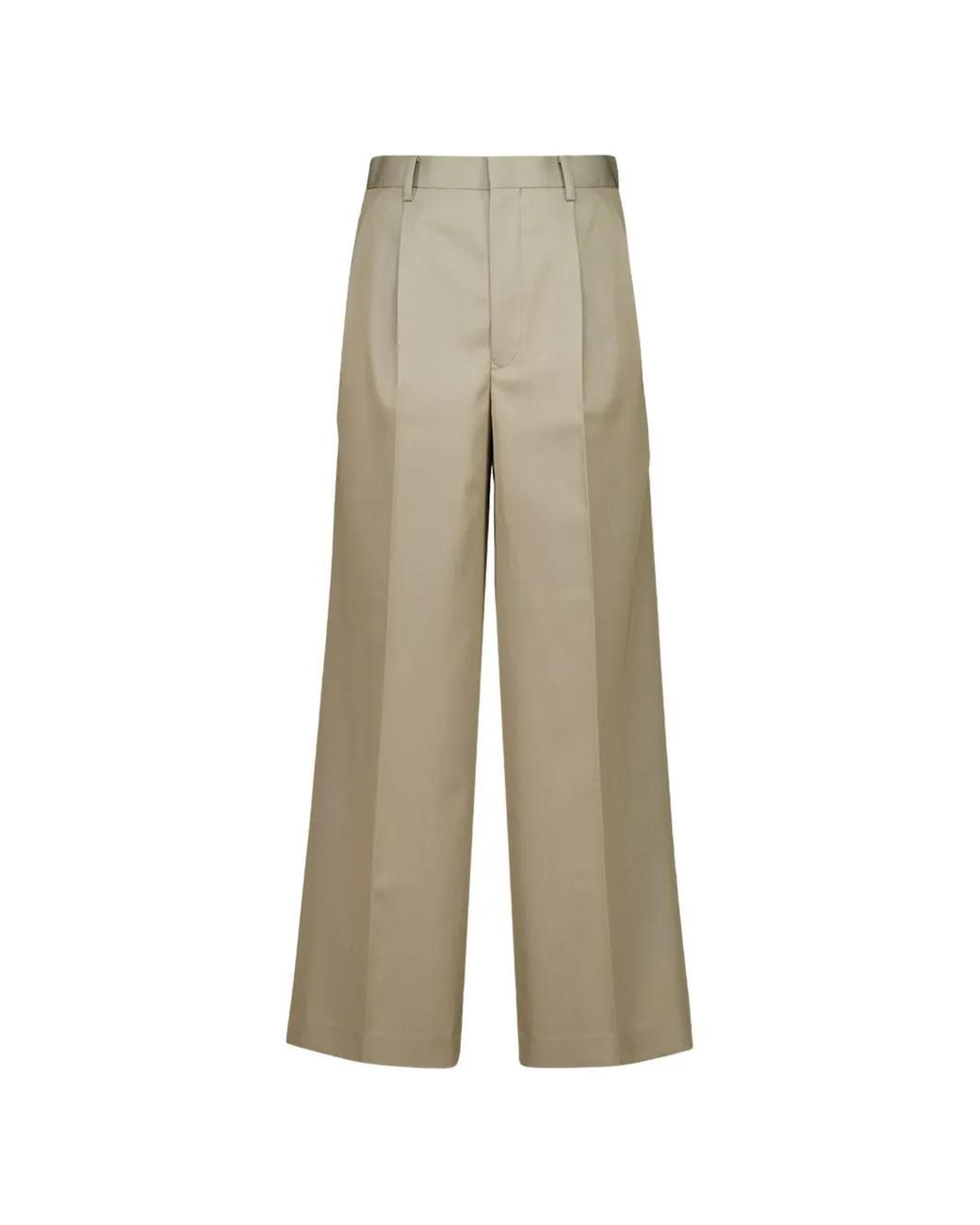 Auralee Natural Pleated Wool Trousers