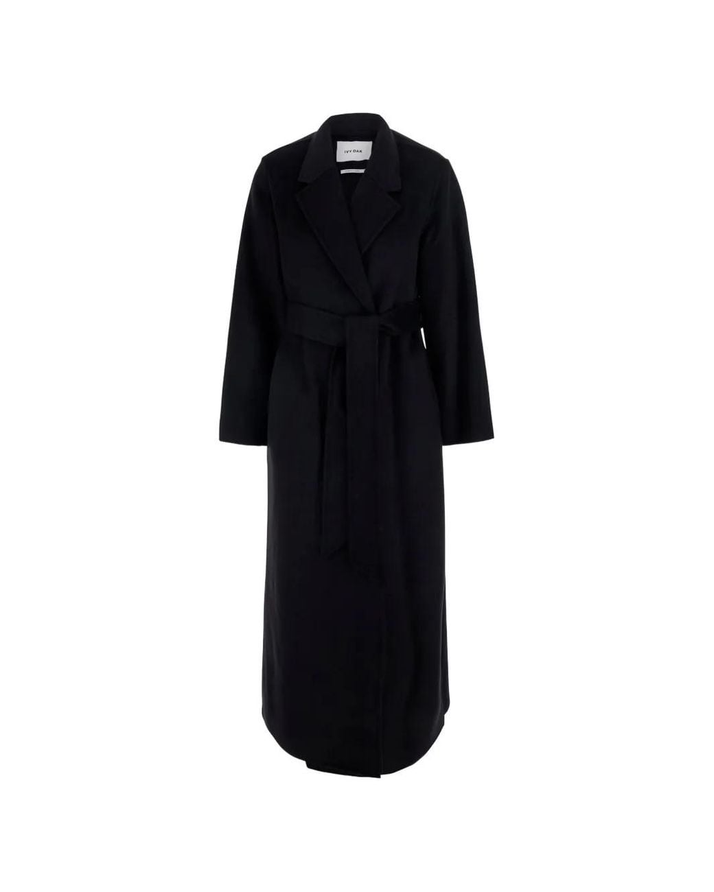 IVY & OAK Black Iocelia Belted Wool Coat