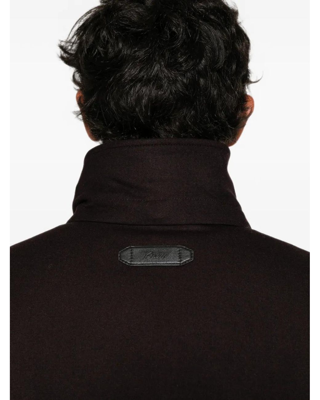 Brioni Black High-Neck Zip-Up Jacket for men