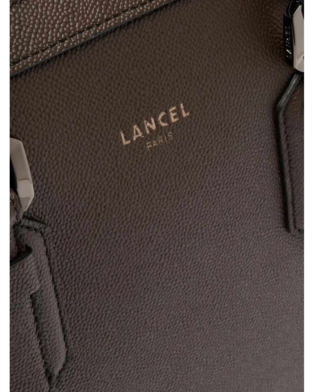 Lancel Black Charlie Textured Leather Briefcase for men