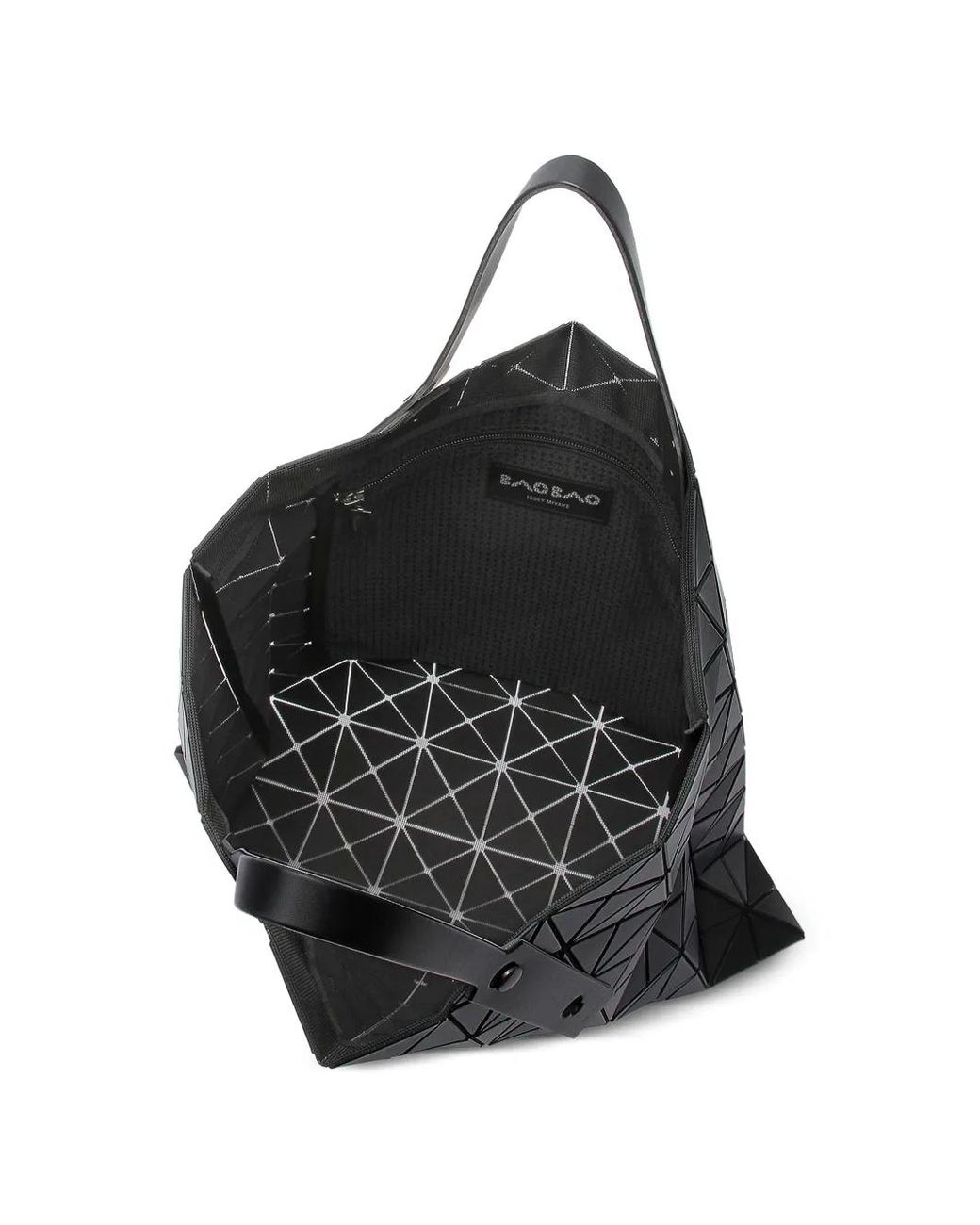 Issey Miyake Black Lucent Geometric-Pattern Shoulder Bag