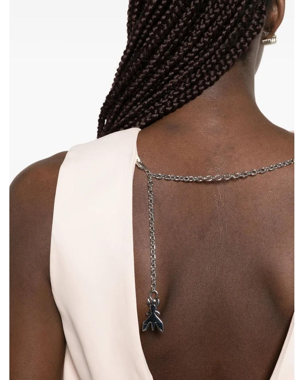 Patrizia Pepe White Chain-Detail Mini Dress