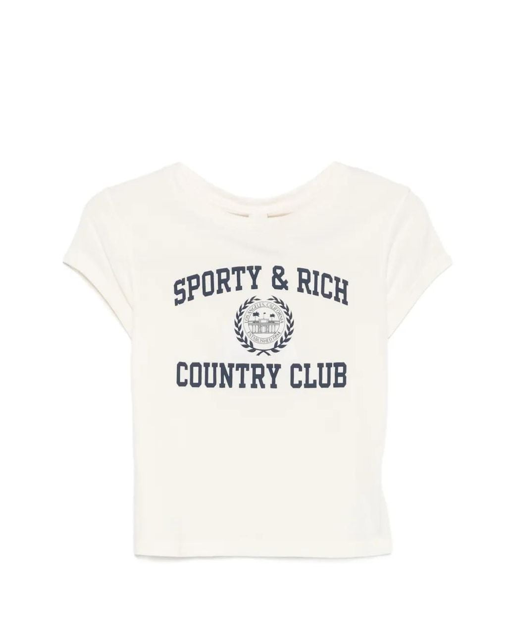 Sporty & Rich White Poly Logo-Print T-Shirt
