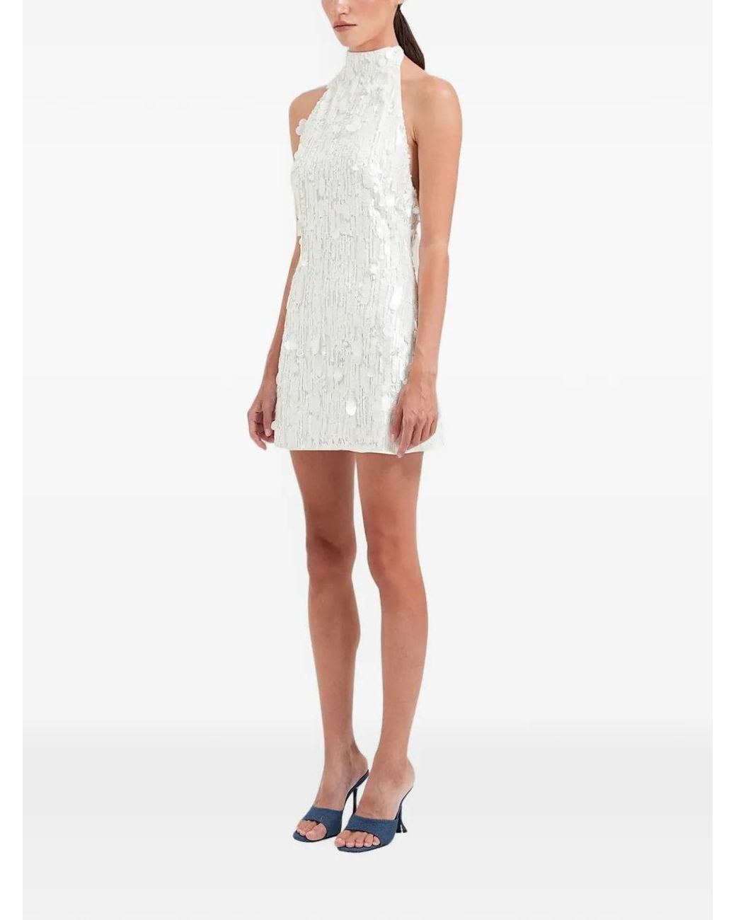 OW Collection White Wynn Halterneck Mini Dress