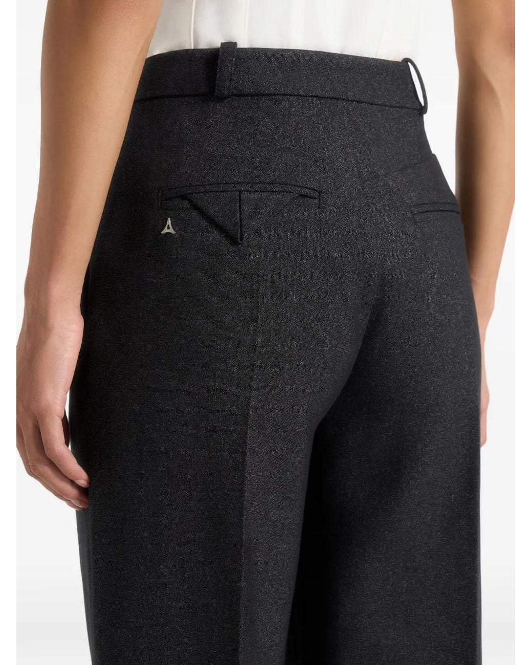 Manière De Voir Black Julie Tailored Pleated Trousers