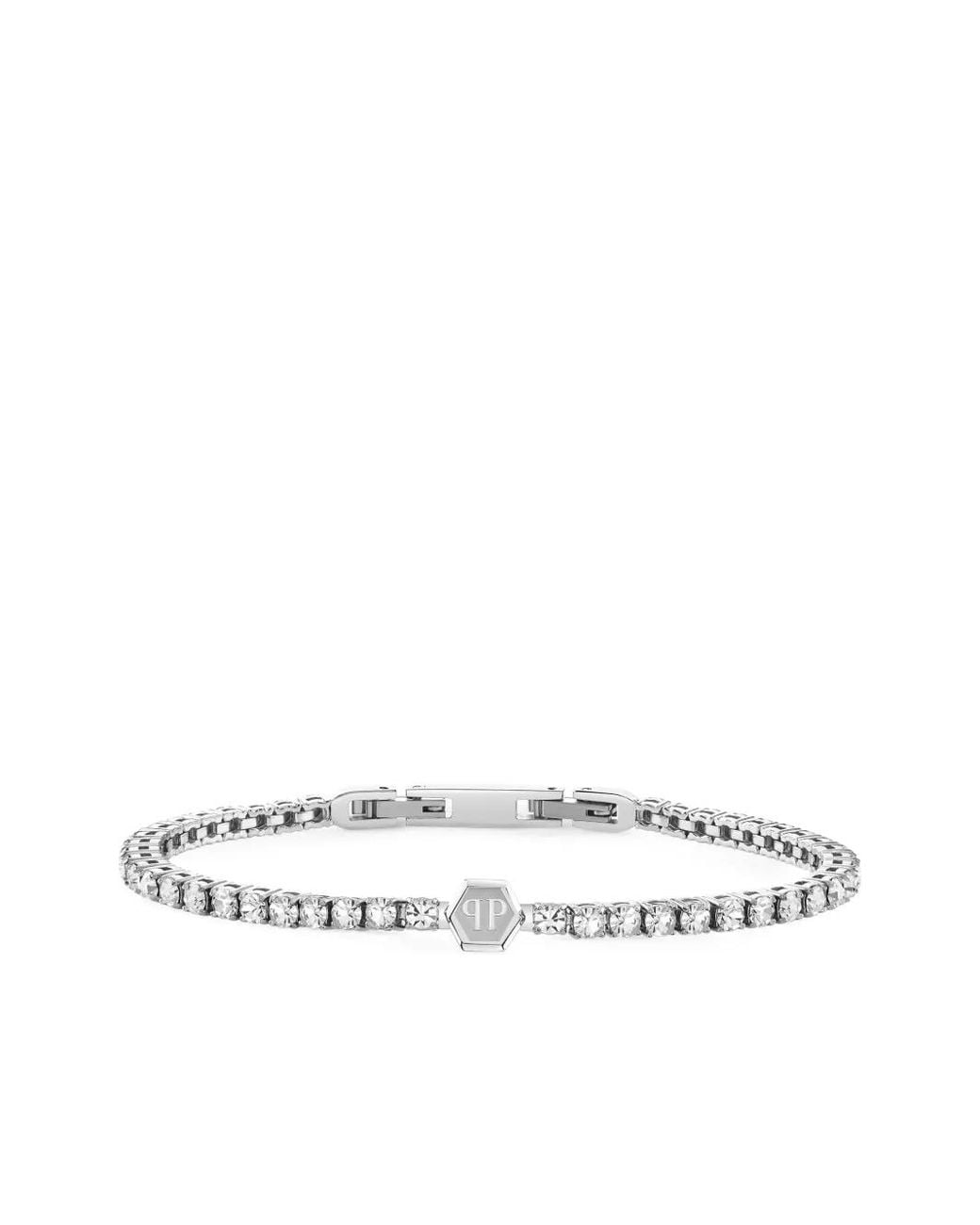 Philipp Plein White Royal Tennis Bracelet for men