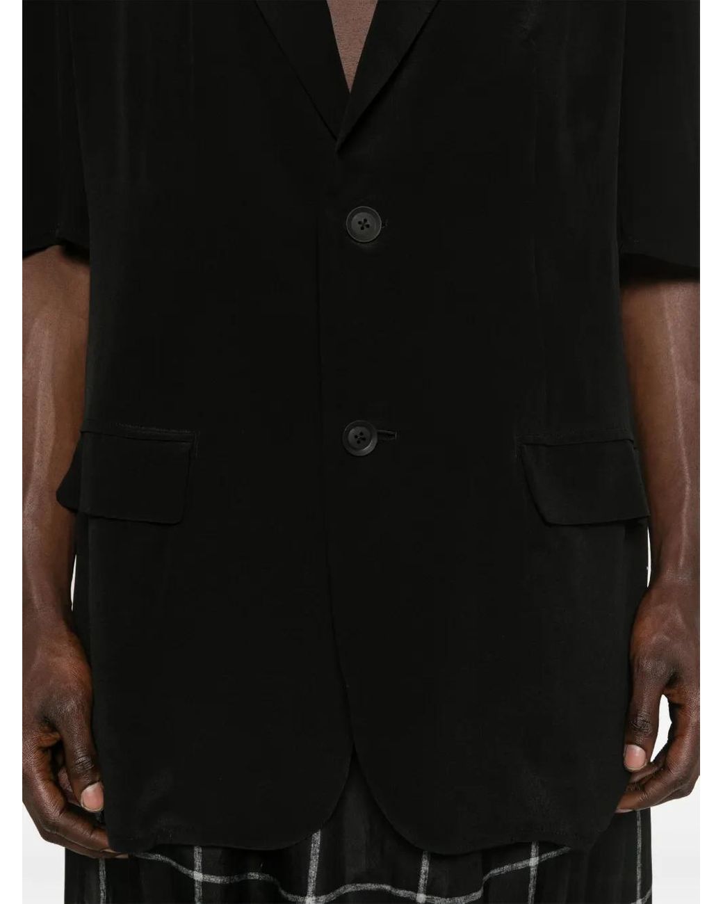Yohji Yamamoto Black Silk Blazer for men