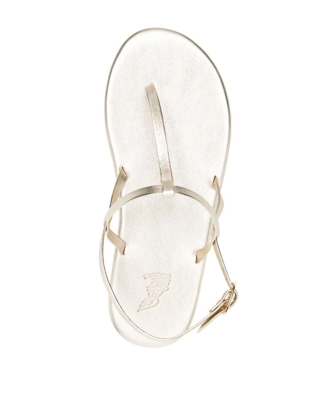 Ancient Greek Sandals White Lito Leather Thong Sandals