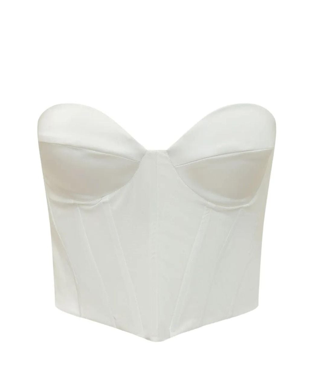 ACTUALEE White Strapless Boned Bustier Top