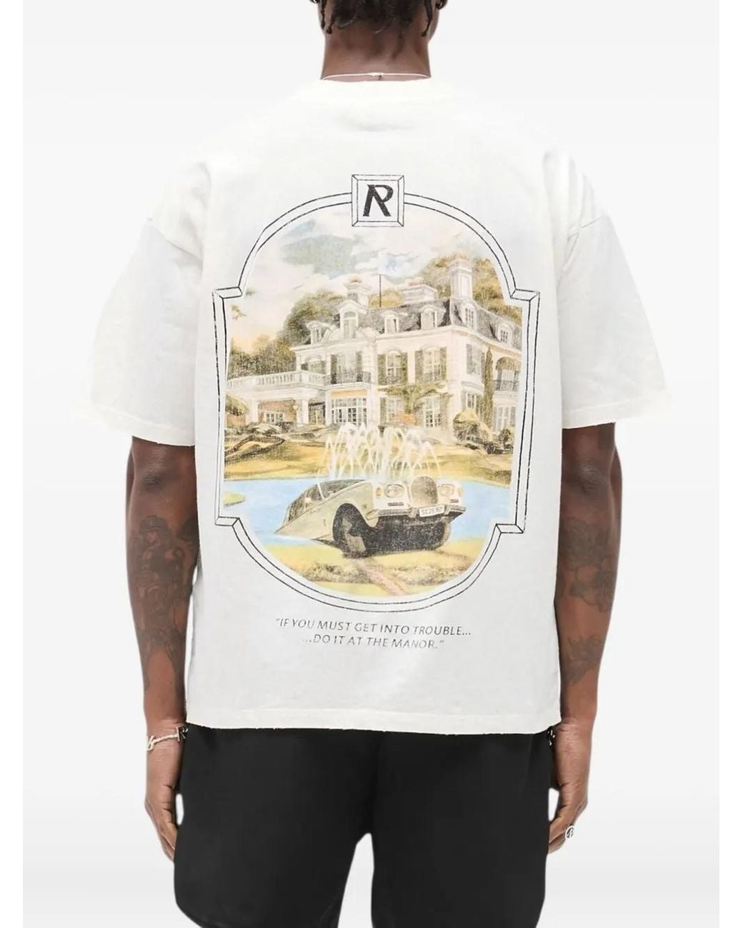 Represent White Printed T-Shirt for men