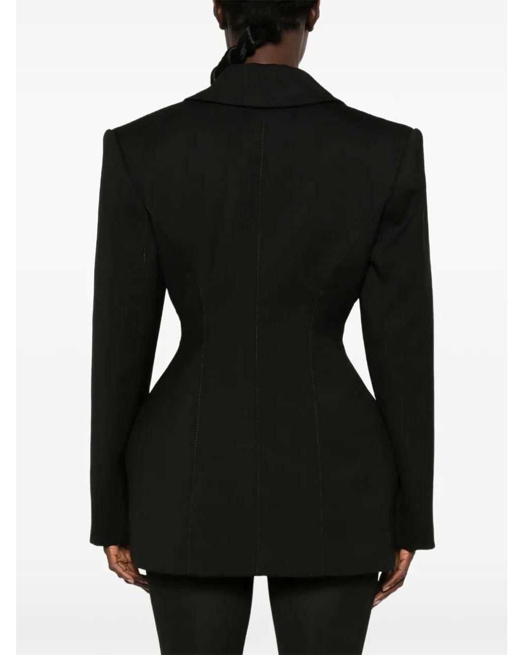 MITILIANE COUTURE Black Cinched-Waist Blazer