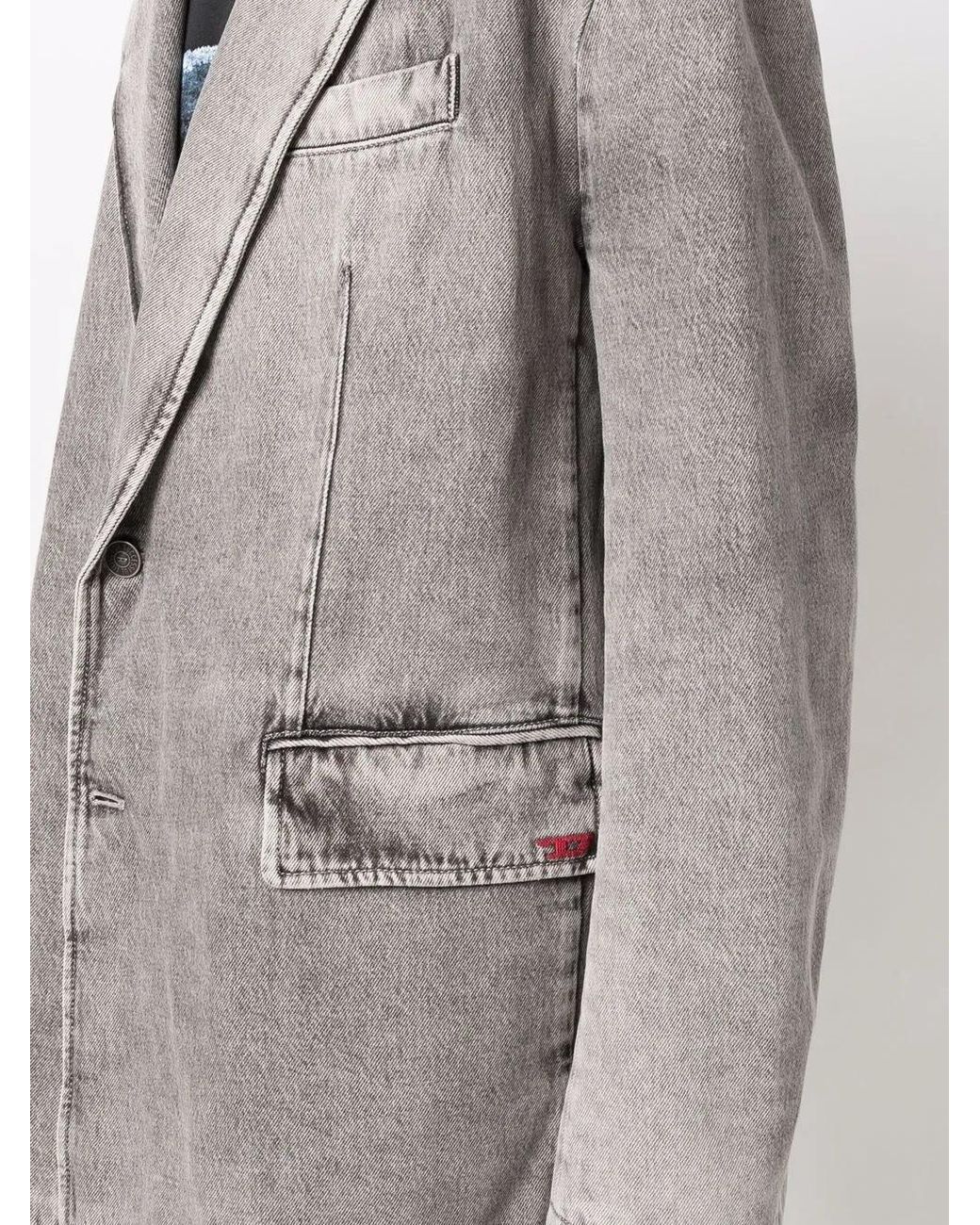 DIESEL Gray Fashion Show Denim Blazer for men