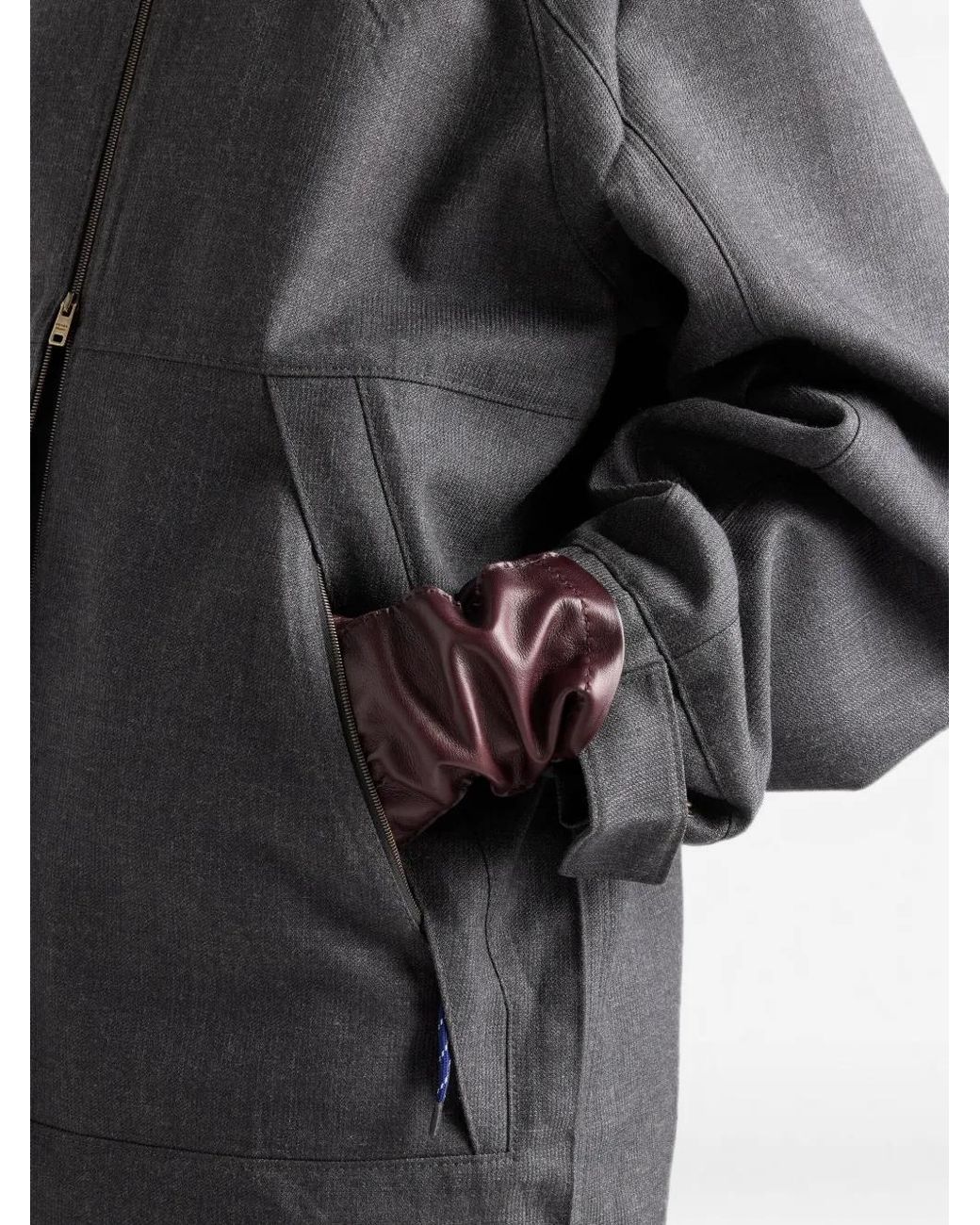 Prada Gray Mélange Hopsack Wool Jacket