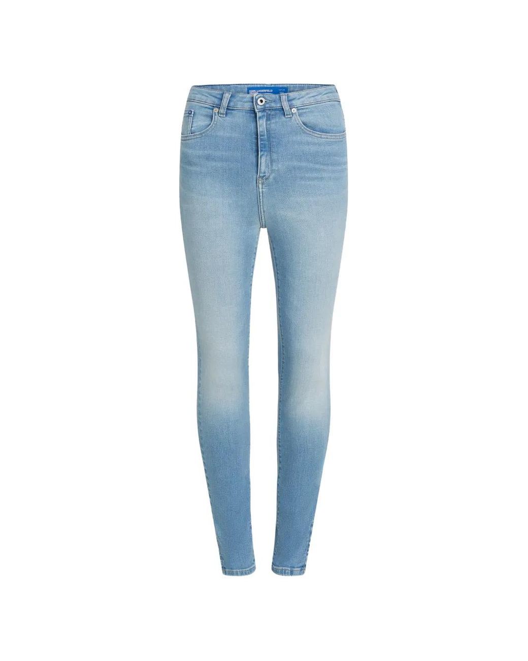 Karl Lagerfeld Blue High-Waisted Jeans