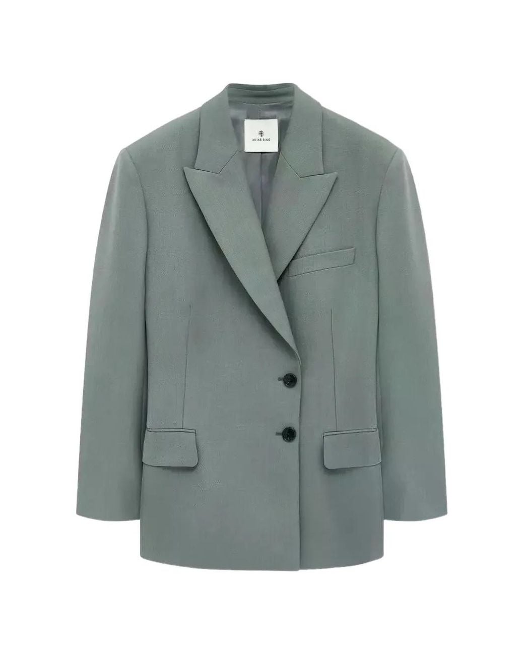 Anine Bing Gray Aretha Double-Breasted Blazer