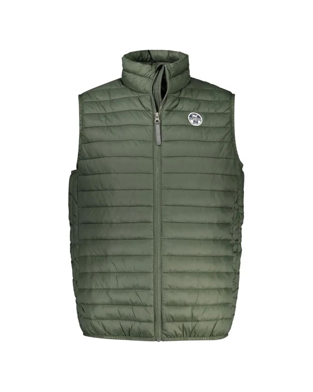 North Sails Green Logo-Detail Quilted Gilet for men