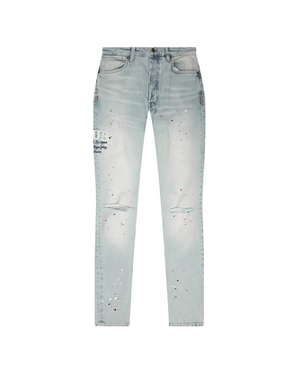 Ksubi Blue Van Winkle Ksteller Genesis Paint-Splatter Distressed Jeans for men