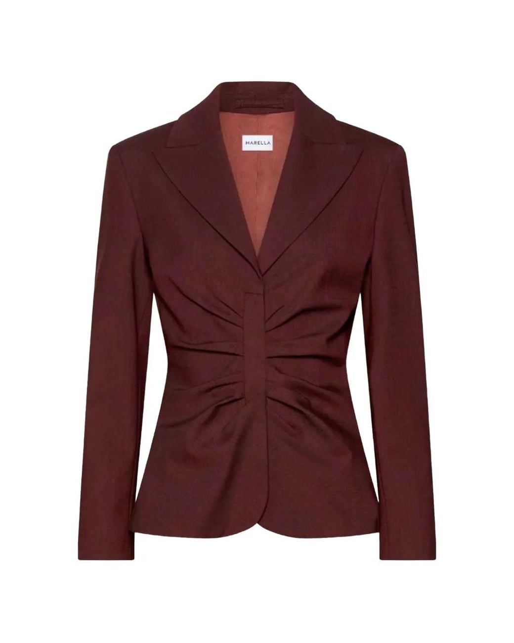 Marella Purple Ruched Single-Breasted Blazer