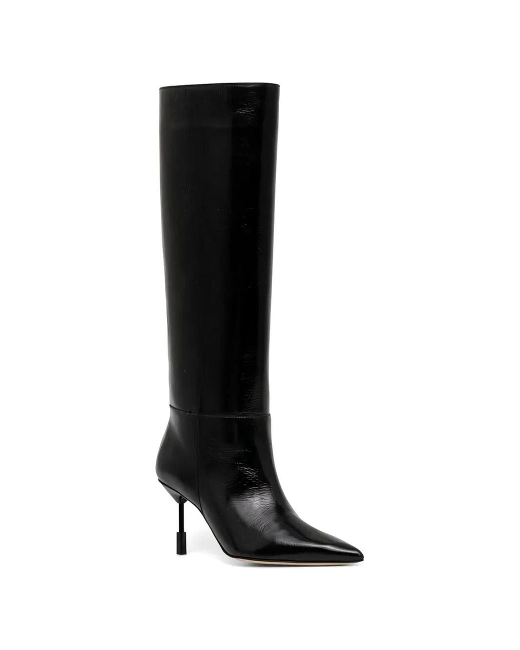 MSGM Black Pointed Knee High Boots
